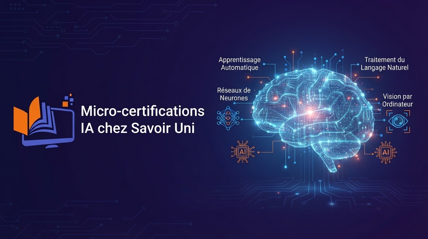 Micro-certification IA chez Savoir Uni à Maubeuge : apprentissage automatique, réseaux de neurones, traitement du langage naturel, vision par ordinateur