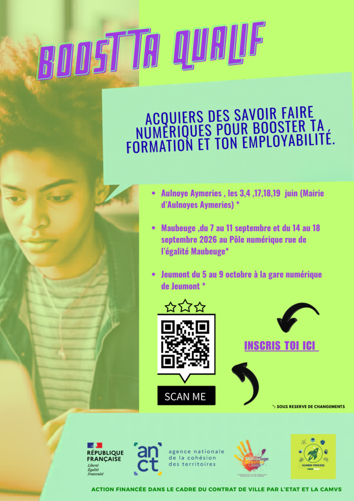 Affiche formation Boost ta Qualif Savoir Uni Avesnois